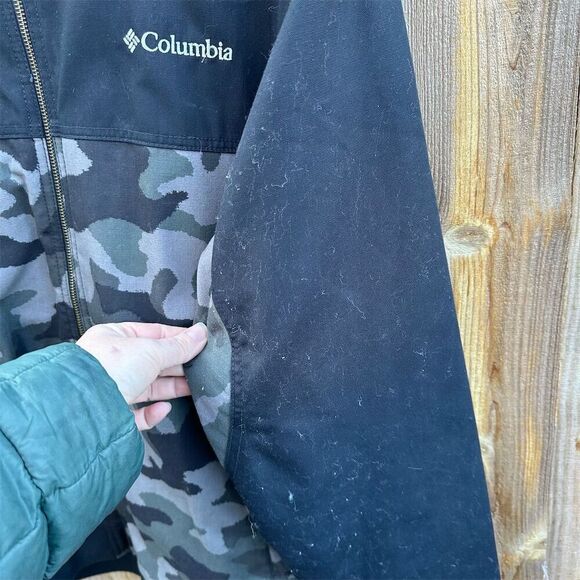 Columbia Men's Loma Vista Hooded Jacket Black Camo Size L - Picture 3 of 10